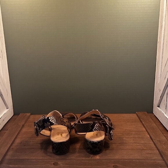 Luca Grossi Vera Cuoio Italian Animal Print Sandals Heels Size 40 - Picture 5 of 7